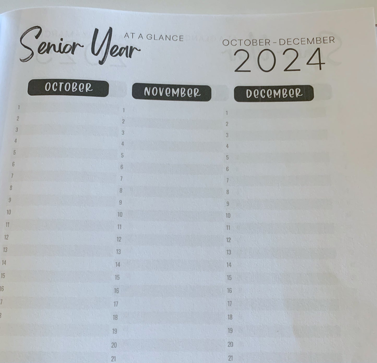 Senior Year Planner for Mom 2024-2025